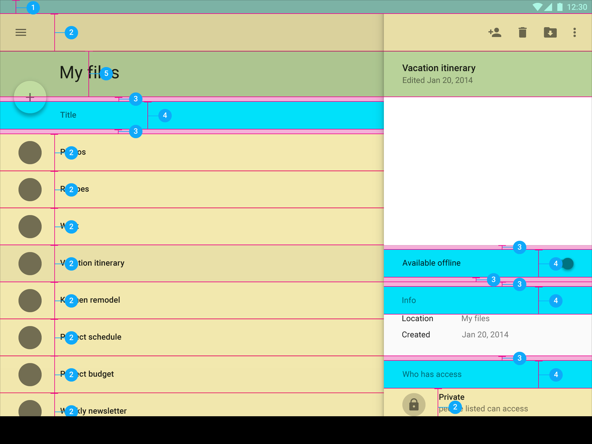 Spacing methods - Material Design